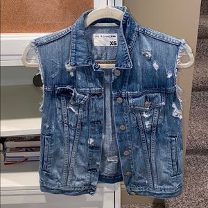 Rag and Bone Distressed Denim Vest